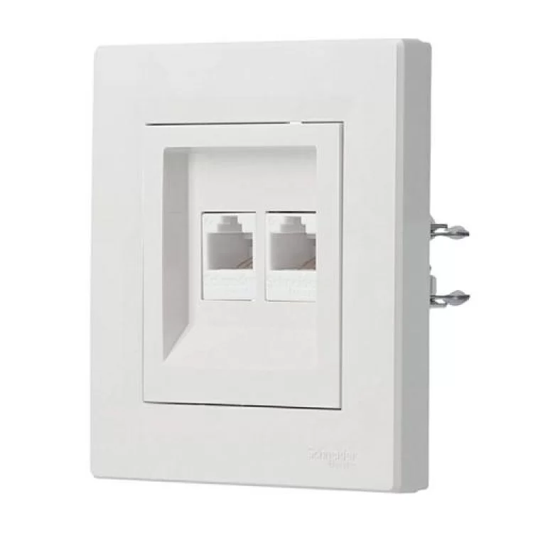 Розетка подвійна комп'ютерна Schneider Asfora kat5e UTP Біла (EPH4400121) - фотографія 2