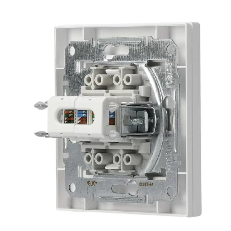 Розетка комп'ютерна RJ45 кат.6 UTP подвійна біла Asfora, EPH4800121 відгуки - зображення 5