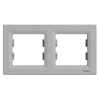 Рамка подвійна горизонтальна Schneider Asfora Алюміній (EPH5800261)