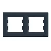 Рамка Schneider Asfora 2-местная горизонтальная Антрацит (EPH5800221)
