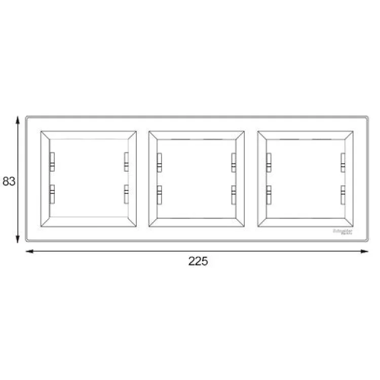 Рамка Schneider Asfora 3-місна горизонтальна Біла (EPH5800321) - фотографія 2