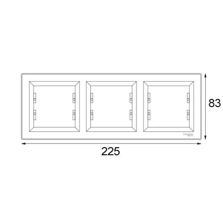 Рамка Schneider Asfora 3-місна горизонтальна Крем (EPH5800323) - фотографія 2