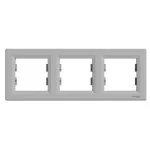 Рамка потрійна горизонтальна Schneider Asfora Алюміній (EPH5800361)