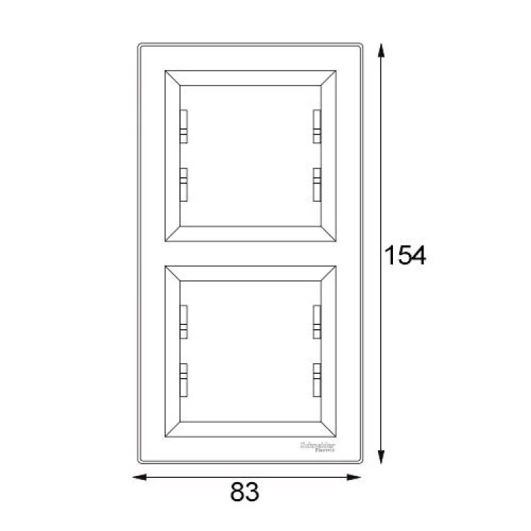Рамка Schneider Asfora 2-місна вертикальна Антрацит (EPH5810221) - фотографія 2