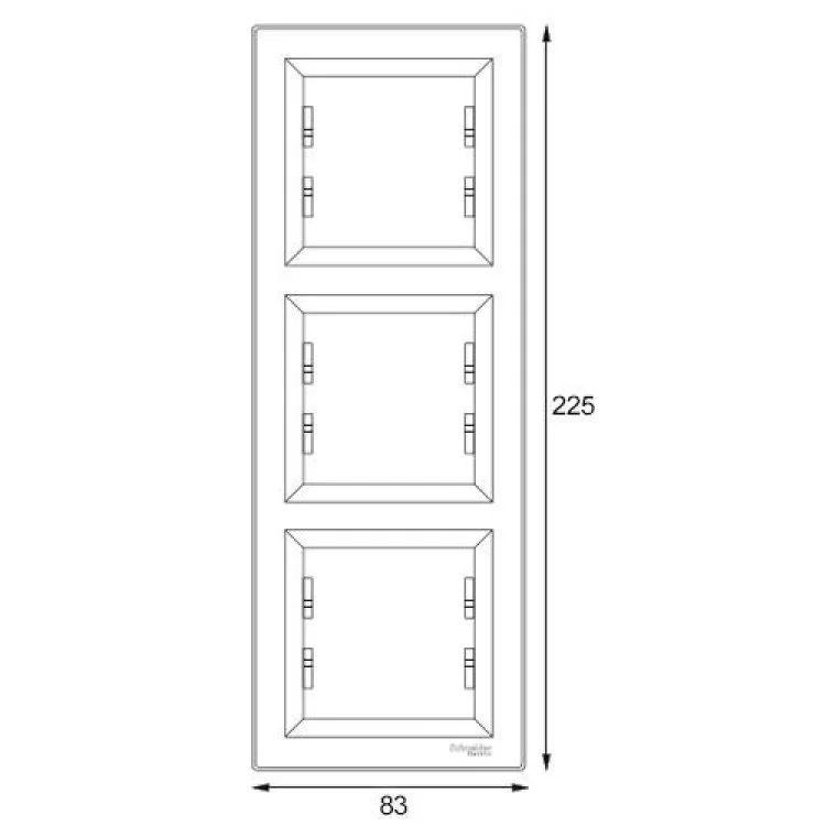 в продажу Рамка Schneider Asfora 3-місна вертикальна Крем (EPH5810323) - фото 3