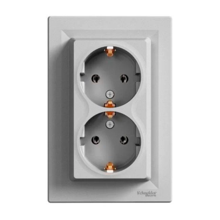 Розетка 2-а із заземленням Schneider Asfora Алюміній (EPH9900161) Розетка 2-а із заземленням Schneider Asfora Алюміній (EPH9900161)