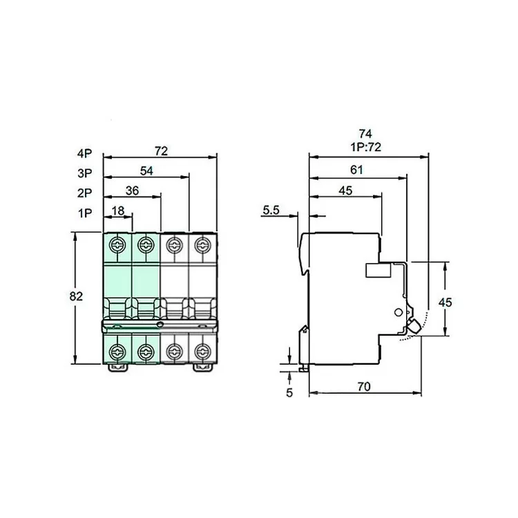 Автоматический выключатель EZ9 2p 10A C Easy9 Schneider Electric (EZ9F34210) цена 284грн - фотография 2