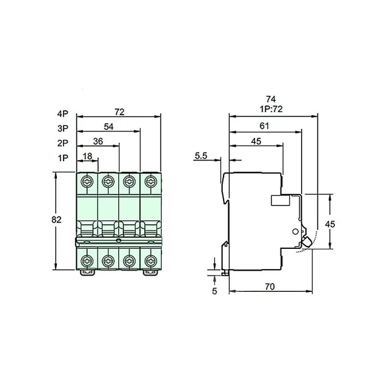 Автоматический выключатель EZ9 4p 32A С Easy9 Schneider Electric (EZ9F34432) цена 918грн - фотография 2