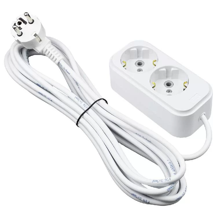 Подовжувач PiN 2p 3м із заземленням білий (802031) Подовжувач PiN 2p 3м із заземленням білий (802031)