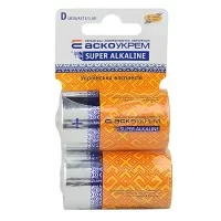 Батарейка щелочная D, LR20 1,5 В (блистер 2 шт) АскоУкрем