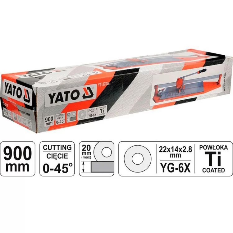 Плиткорез ручной 900 мм YATO YT-3705 ціна 12 100грн - фотографія 2