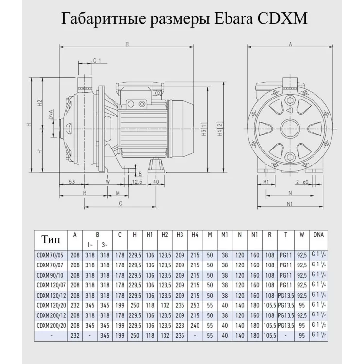 Насос поверхностный Ebara CDXM 90/10 цена 11 211грн - фотография 2