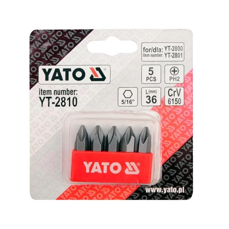 Набір біт хрестових PH2 Yato YT-2810 - фотографія 2