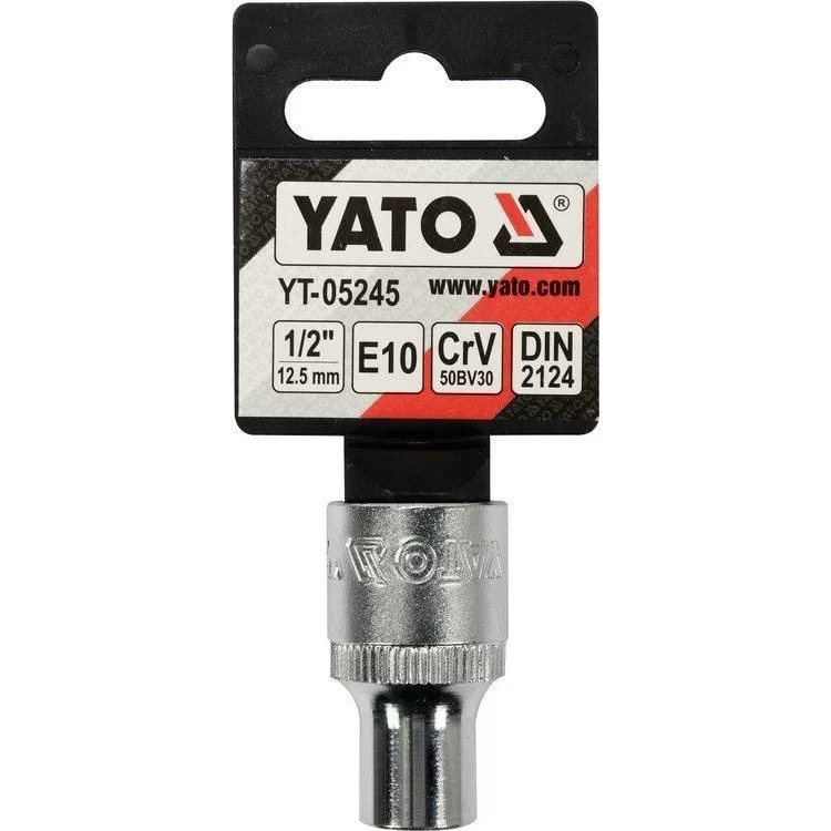 Головка торцевая YATO TORX E10, квадрат 1/2", DIN 2124 - YT-05245 цена 55грн - фотография 2