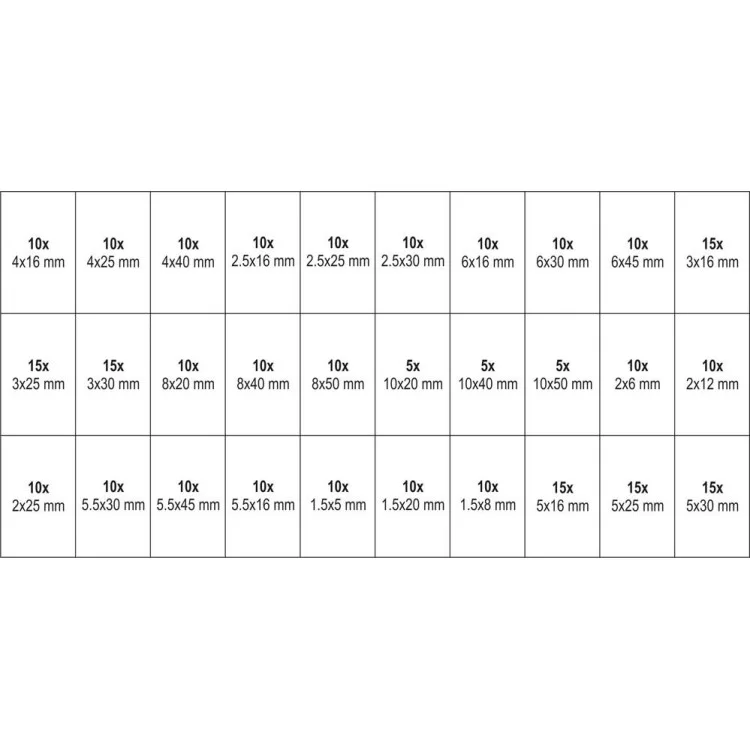 Штифты разрезные YATO 1,5-10 мм, l = 5-50 мм, наб. 315 элем. - YT-06785 отзывы - изображение 5