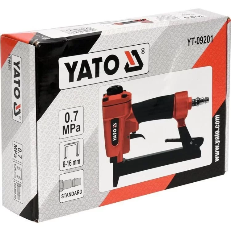 в продаже Степлер пневматический YATO 7 Bar, для скоб h = 6-16 мм, w = 12,7 мм - YT-09201 - фото 3