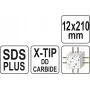 Сверло по железобетону YATO SDS-Plus Premium, 12 х 210 мм, 4 режущие кромки - YT-41946