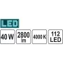 Светильник потолочный диодный с обрамлением 40 Вт, 2800 Lm, рамка 1200 х 300 х 15 мм YATO - YT-81947