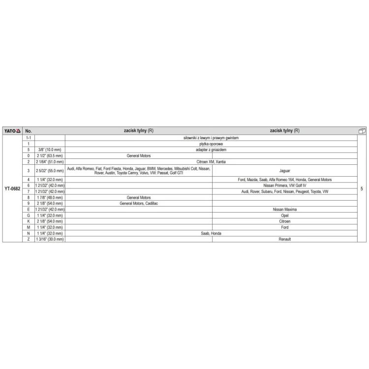 продаем Сепараторы тормозных цилиндров Yato, кпл. 18 шт - YT-0682 в Украине - фото 4