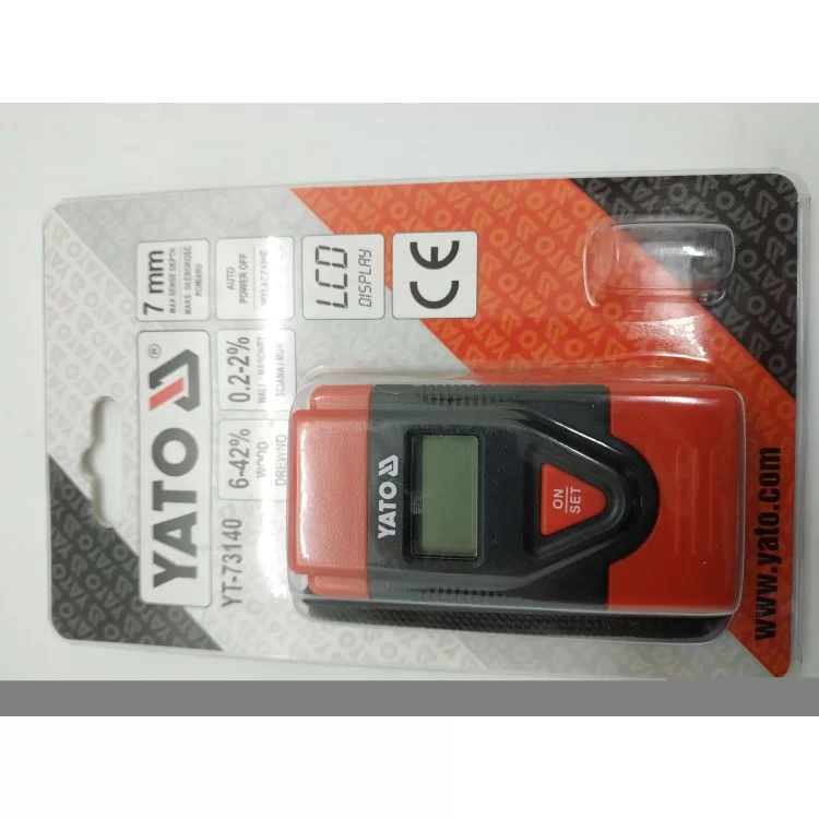 Вологомір електронний для деревини та будматеріалів в межах х 0,2 - 42% з макс. Глибиною відчуває. 7 мм Yato - YT-73140 відгуки - зображення 5