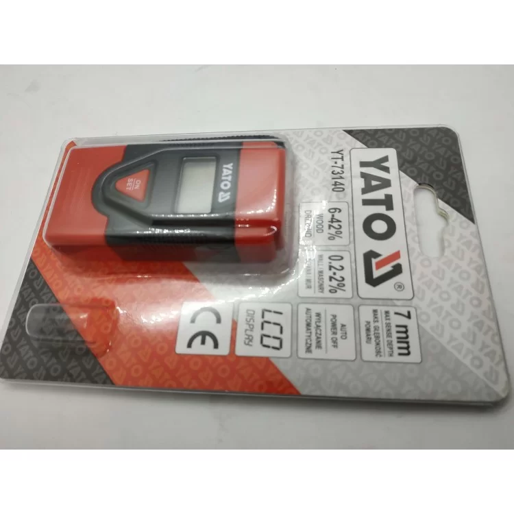 Вологомір електронний для деревини та будматеріалів в межах х 0,2 - 42% з макс. Глибиною відчуває. 7 мм Yato - YT-73140 огляд - фото 8