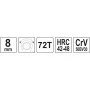Ключ накидний, вигнутий з тріскачкою Yato 8 мм, HRC 42-48, з прогумованою ергономічною ручкою - YT-02370