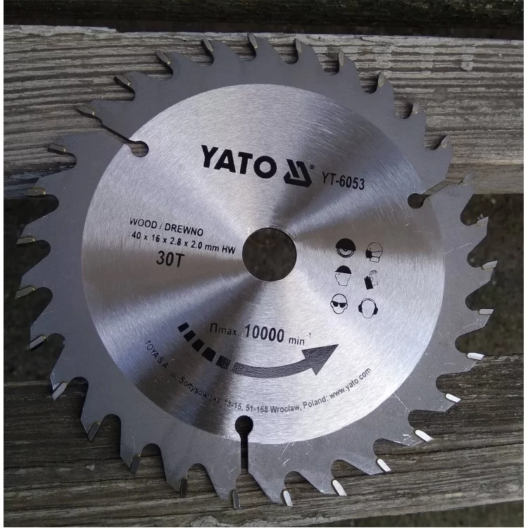 Диск пильный по дереву, пластику 140 х 16 х 2,8 х 2,0 мм, 30 зубьев YATO - YT-6053 відгуки - зображення 5