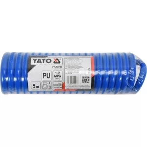 Шланг пневматический спиральный полиуретановый быстросъёмный; диаметр 8/12 мм, давление до 12 Bar, длина 5 м YATO - YT-24207