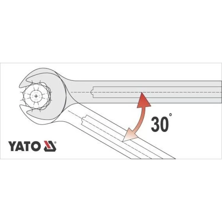 Ключ рожково накидной 28 мм, длина 330 мм YATO - YT-0357 ціна 374грн - фотографія 2