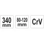 Ключ крюковой с носиком, на шарнире, с болтом, диапаз. 80 - 120 мм, длина 340 мм YATO - YT-01678