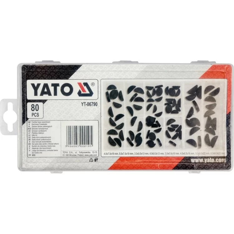 Шпонки полукруглые различных размеров YATO, наб. 80 шт - YT-06790 цена 264грн - фотография 2
