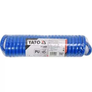 Шланг пневматический спиральный полиуретановый быстросъёмный; диаметр 6,5/10 мм, давление до 12 Bar, длина 5 м YATO - YT-24204