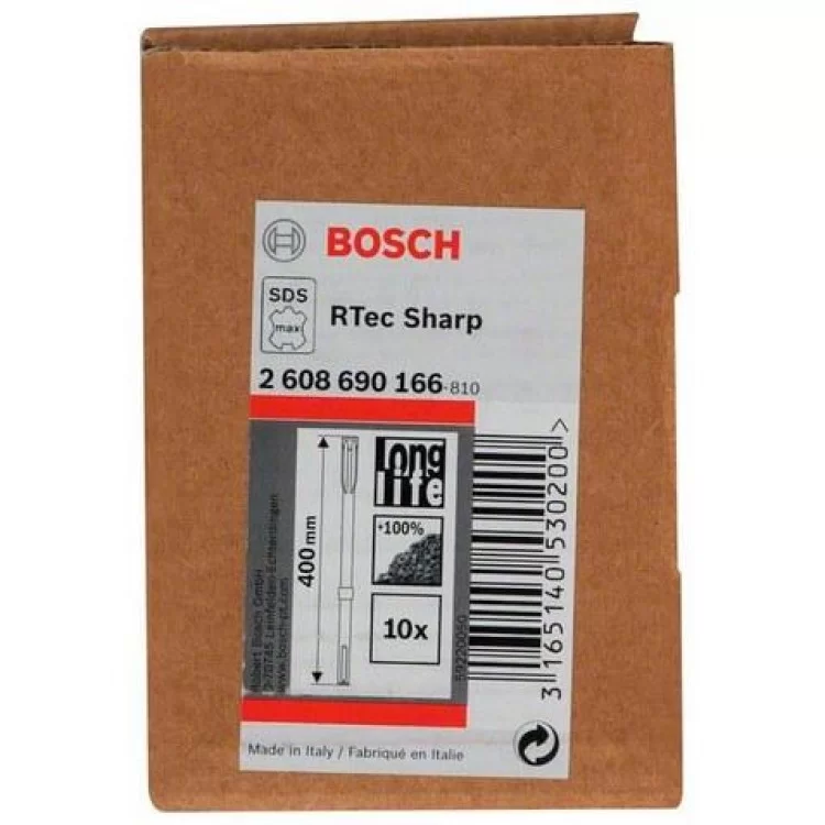 Плоское зубило RTec Sharp 25 x 400 мм SDS-max 10 шт. BOSCH - 2608690166 цена 4 880грн - фотография 2