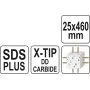 Сверло по железобетону YATO SDS-Plus Premium, 25 х 460 мм, 4 режущие кромки - YT-41959