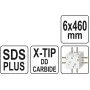 Сверло по железобетону Yato SDS-Plus Premium, 6 х 460 мм, 4 режущие кромки - YT-41951