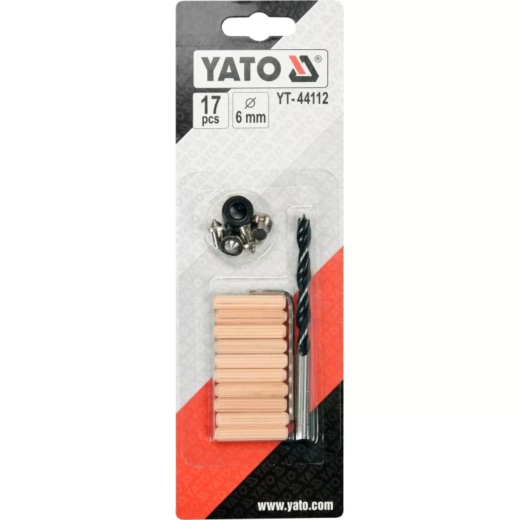 Принадлежности для соединений на шкантах диаметром 6 мм, набор, 17 шт. YATO - YT-44112 ціна 160грн - фотографія 2