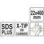 Сверло по железобетону YATO SDS-Plus Premium, 22 х 460 мм, 4 режущие кромки - YT-41958